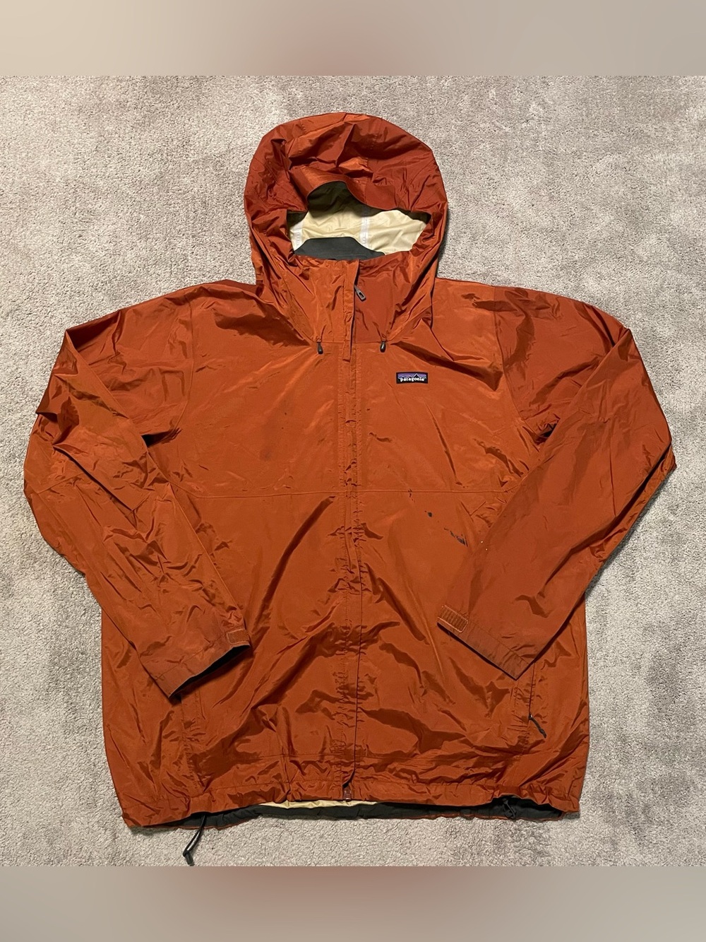 Patagonia H2No Rain Jacket Mens XXL Burnt Orange Hooded Waterproof Hiking Shell